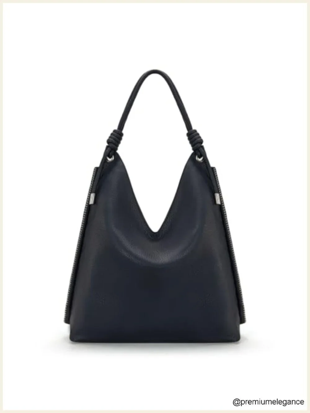 Soft Slouchy PU Leather Hobo Bag with Knotted Top Handle